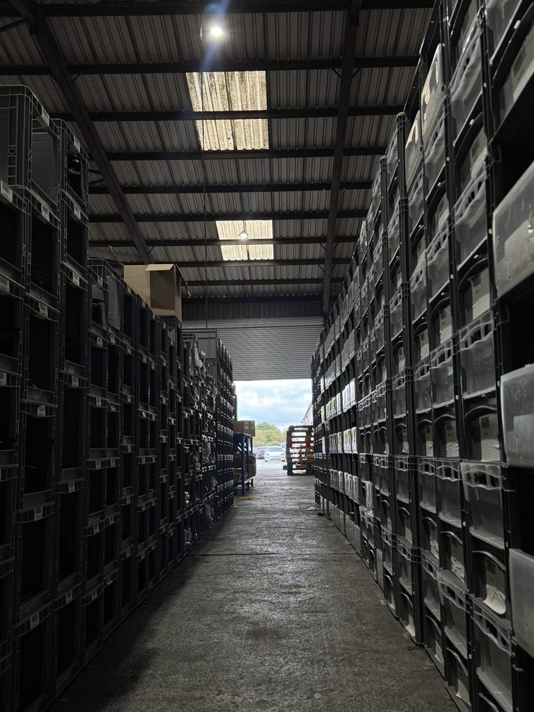 Secure storage boxes for safe inventory management at Ayla Group's UK fulfilment and logistics centre