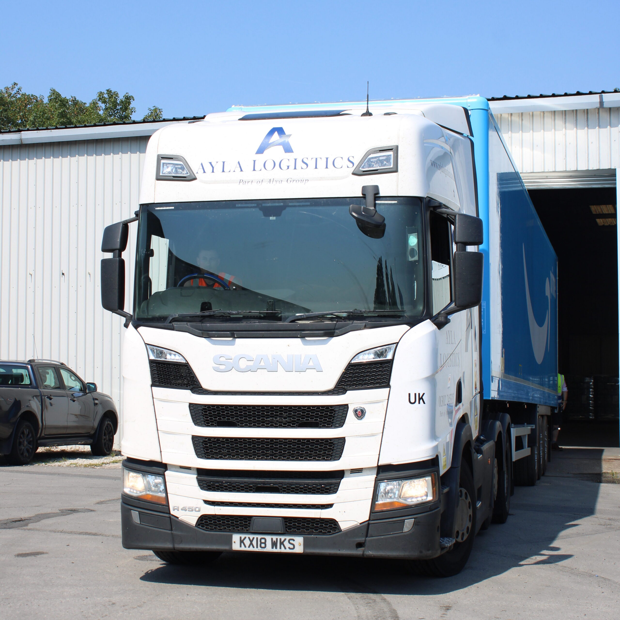 White Ayla Logistics HGV truck prepared for commercial freight delivery across the UK
