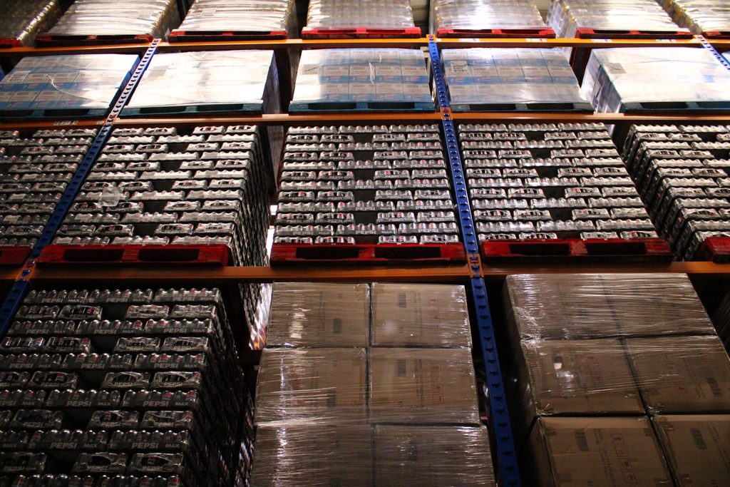 View of an aisle of secure and tidy racking fully loaded with stock at Ayla Fulfilment warehouse